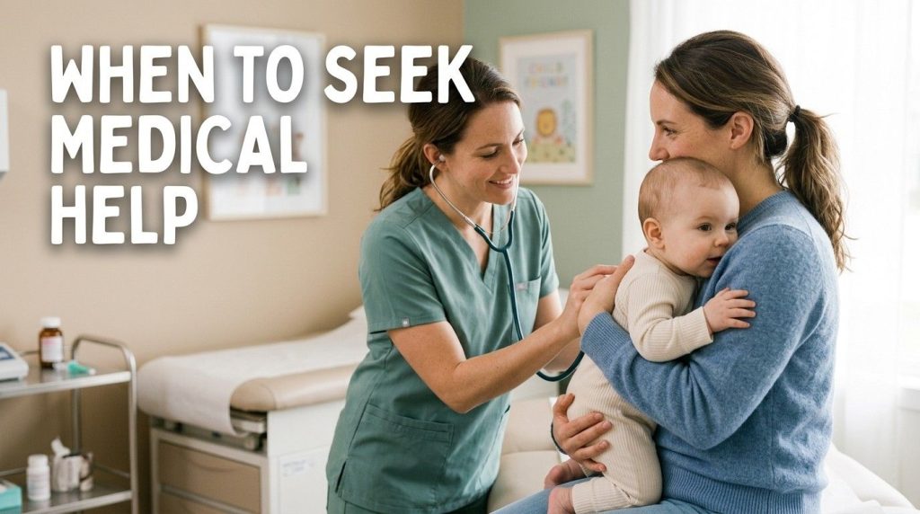 Nurse examining baby during health assessment