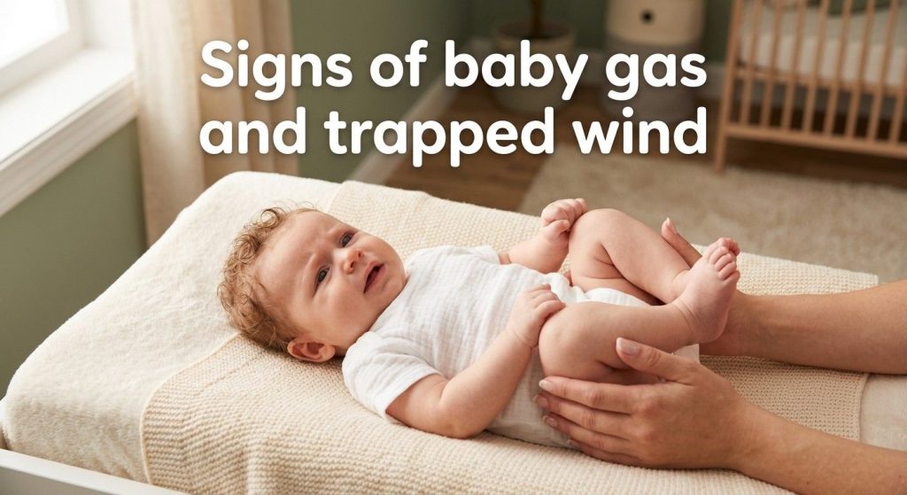 The parent gently moves the baby