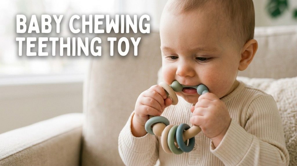 Baby chewing teething ring for gum relief