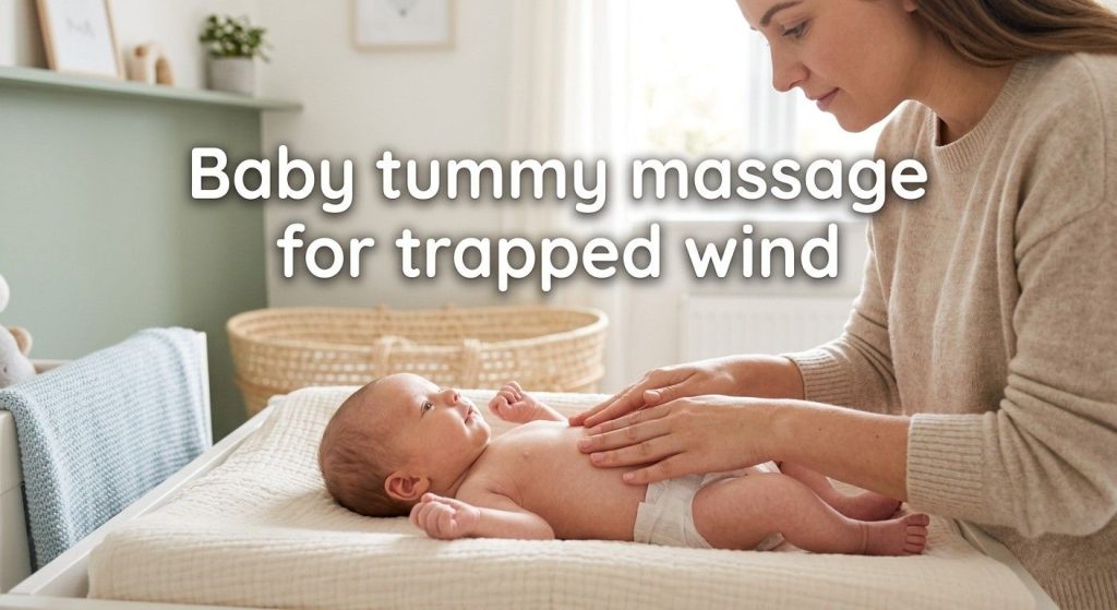 Gentle baby tummy massage for gas relief