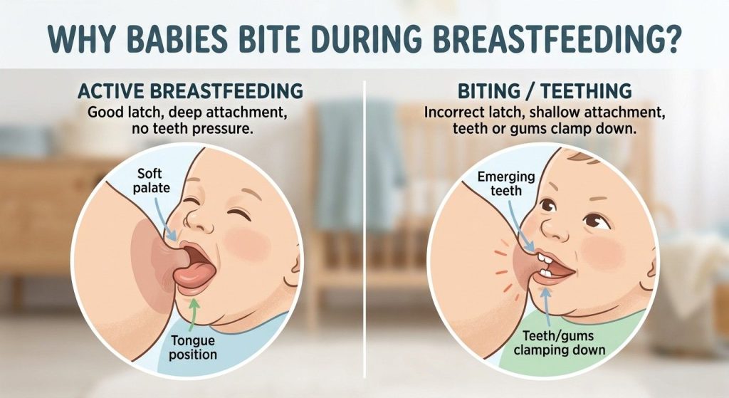 Teething and Breastfeeding: Why Babies Bite, Feed Less, and Refuse the Breast Why babies bite during breastfeeding.