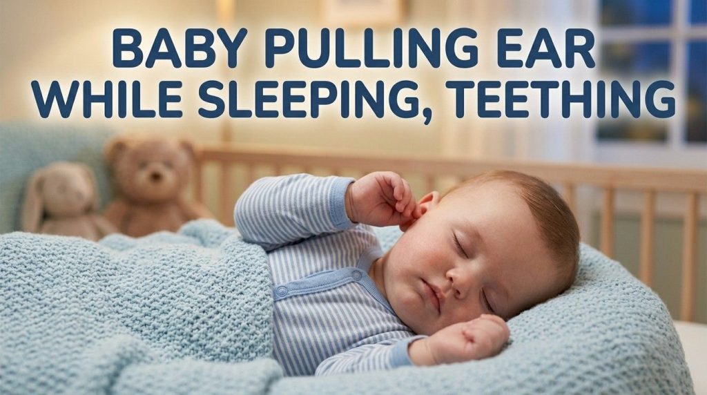 Baby Pulling Ears While Teething: What It Means and When to Worry A baby touching their ear while sleeping during the teething phase