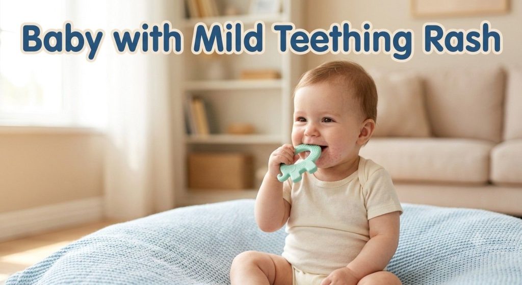 Teething Rash: What It Looks Like, Why It Happens, and When to Worry Baby with a mild teething rash around the mouth caused by drooling.